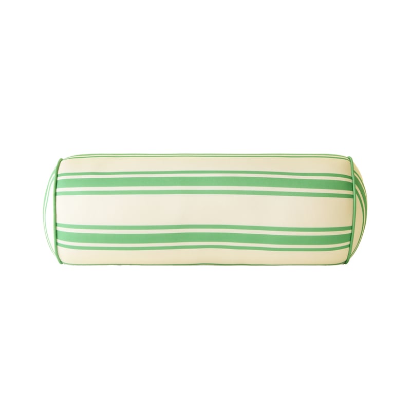 Green Stripe Cylinder Beach Pillow