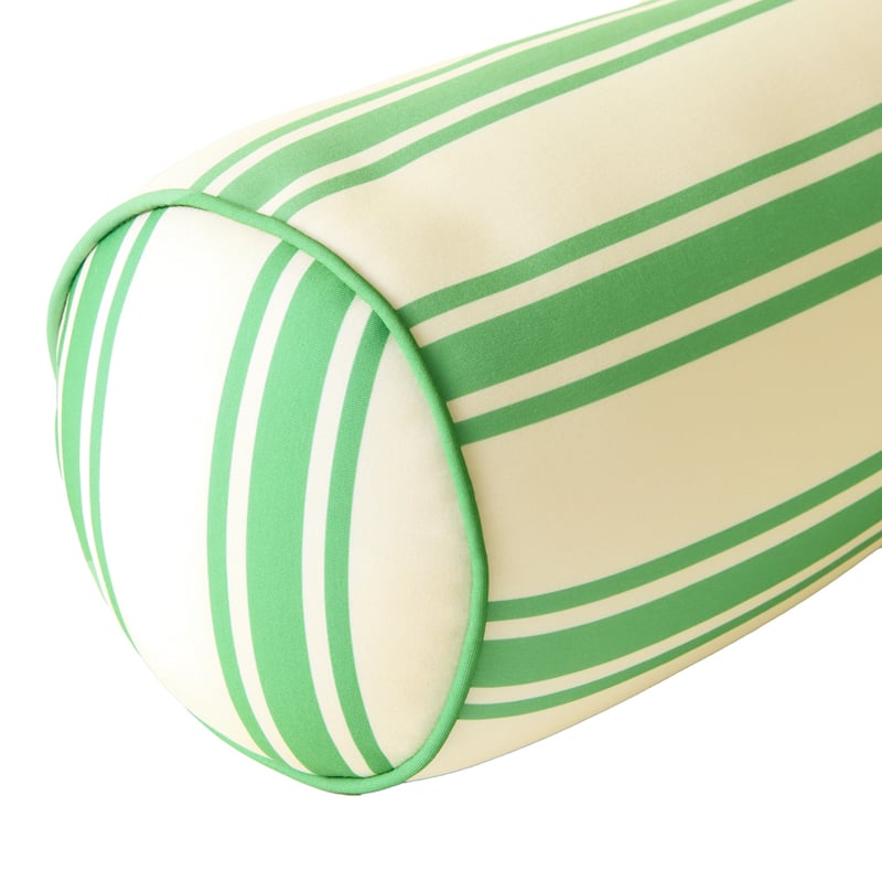 Green Stripe Cylinder Beach Pillow