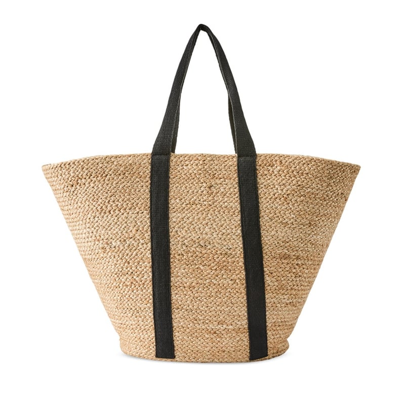 Jute Natural & Black Beach Bag