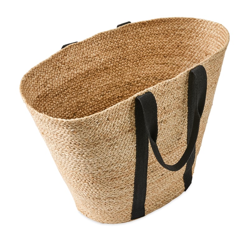 Jute Natural & Black Beach Bag