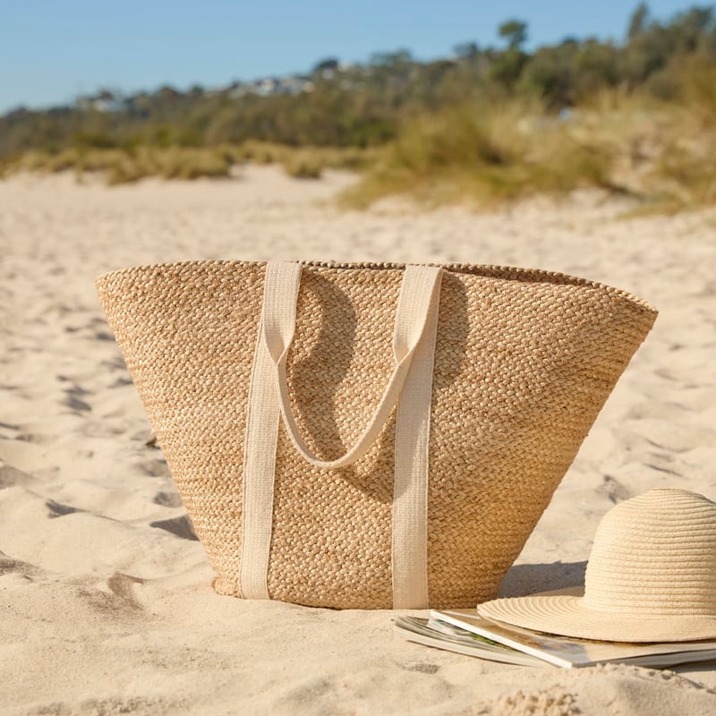 Jute Natural & Cream Beach Bag