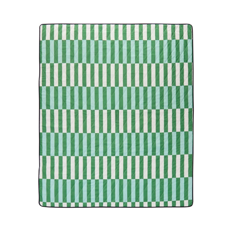 Green Stripe Cabana Umbrella Picnic Rug
