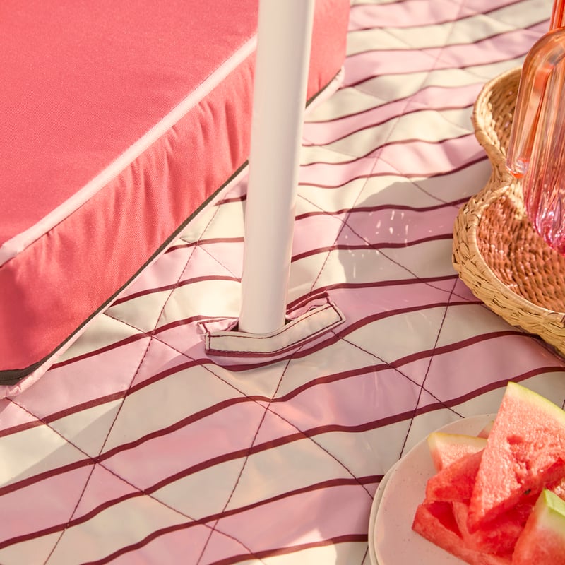 Pinks Stripe Cabana Umbrella Picnic Rug