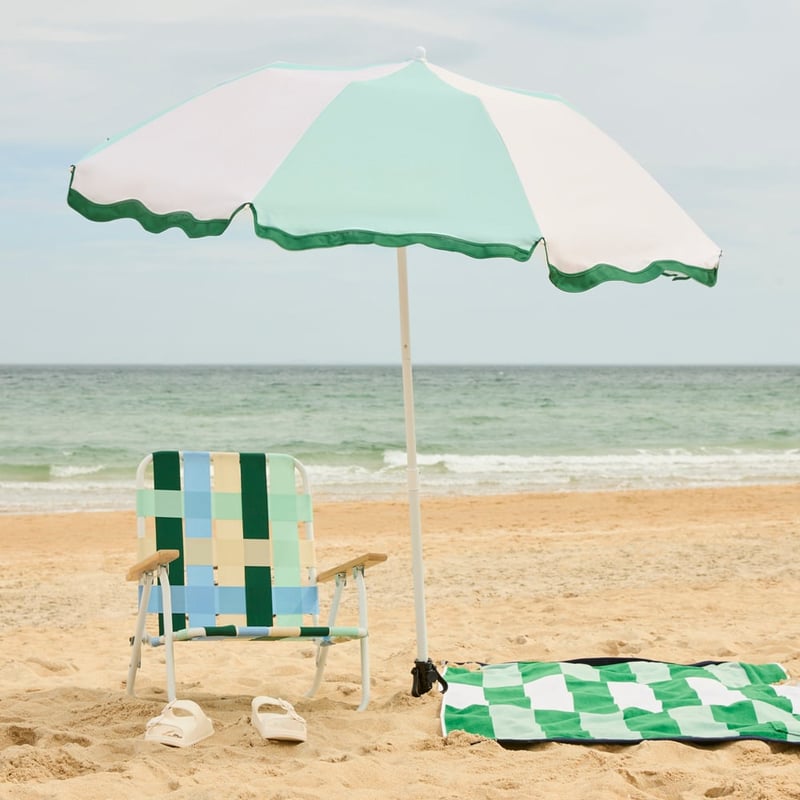 Aqua & Natural Beach Umbrella