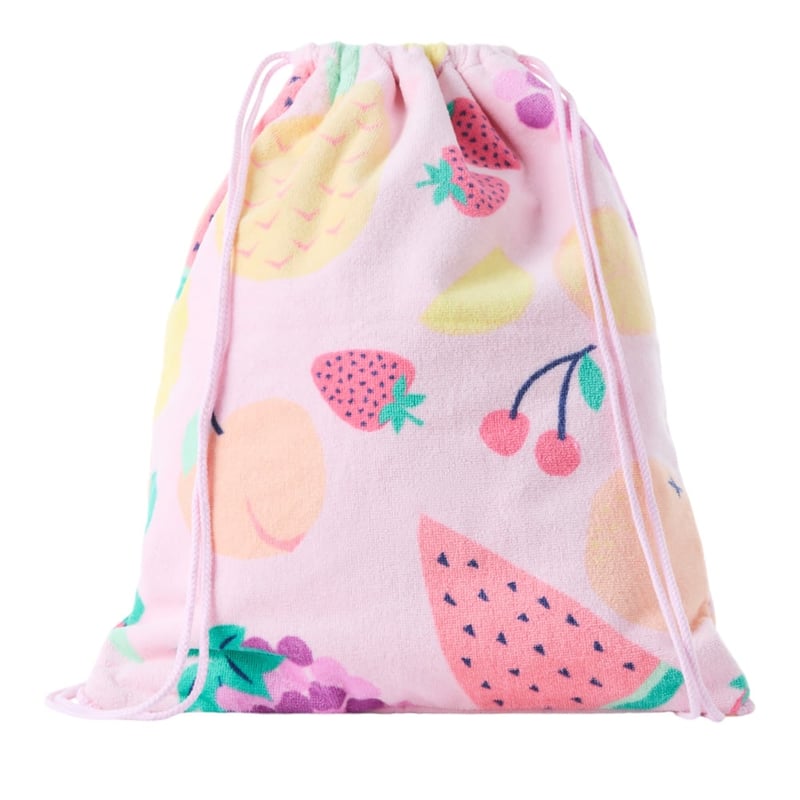 Kids Beach Feeling Fruity Waterproof Lined Draw String Bag