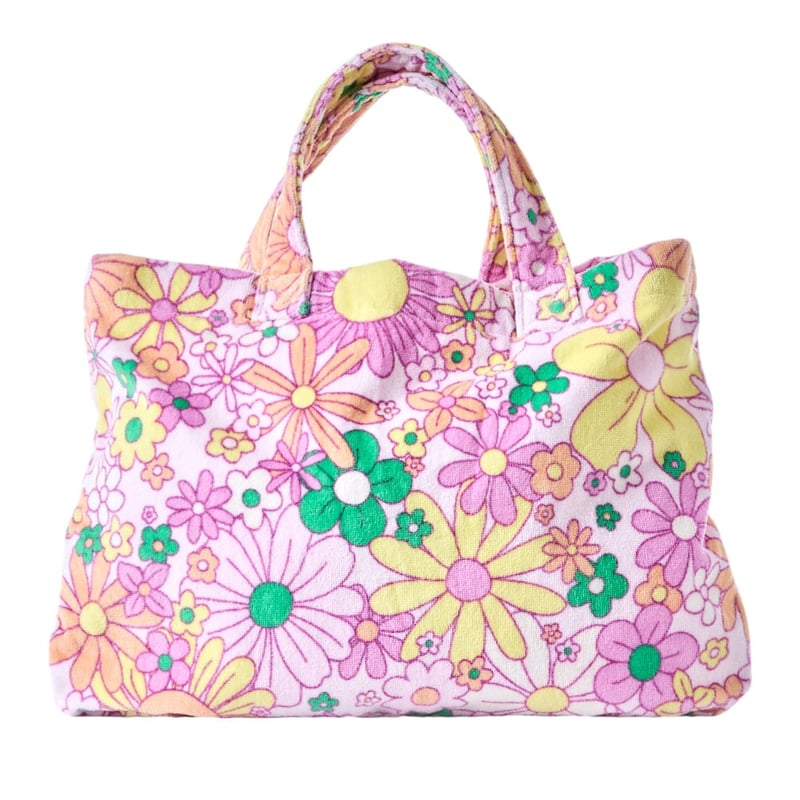 Kids Beach Summer Floral Waterproof Lined Tote Bag