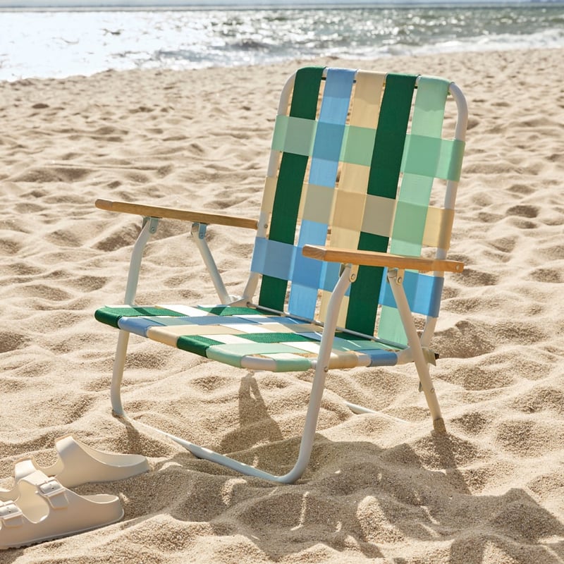 Green Multi Strap Woven Beach Chair