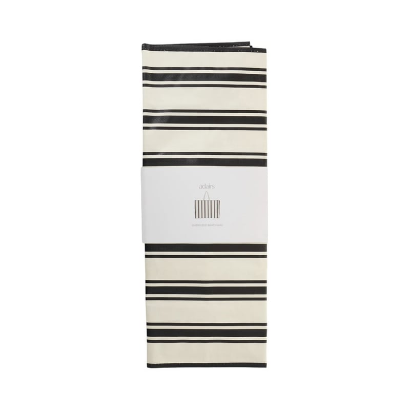 Black & Natural Stripe Oversized Beach Tote