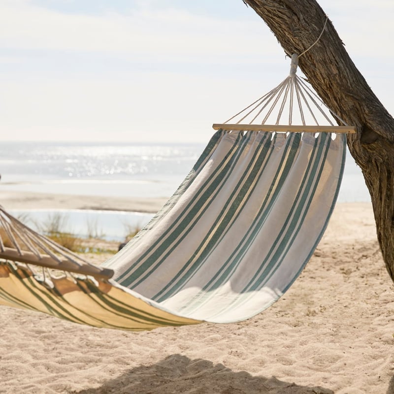 Green Stripe Beach Hammock