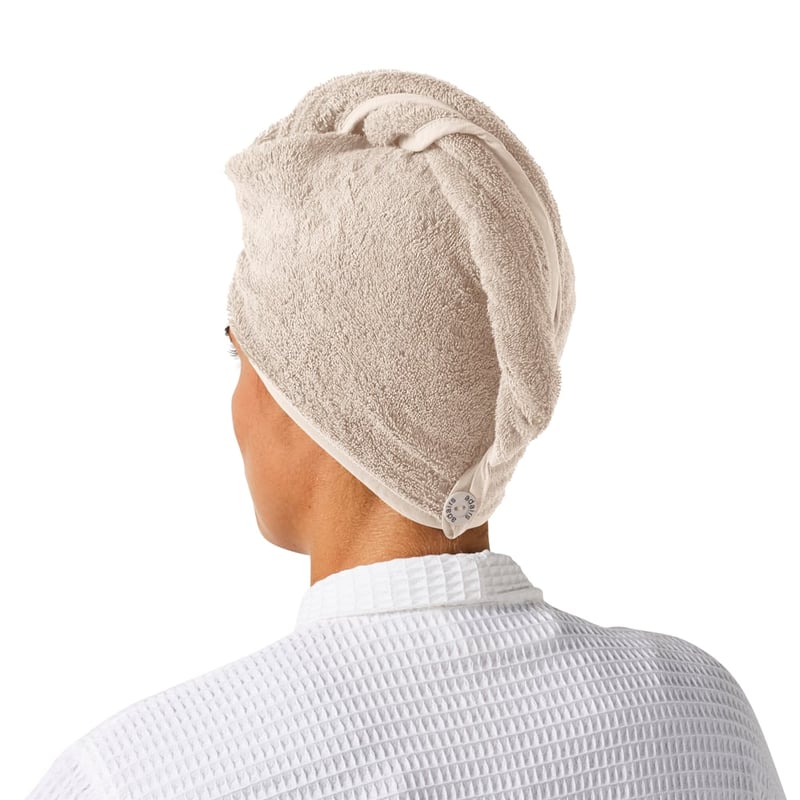 Navara Solid Oatmeal Cotton Bamboo Hair Towel Wrap