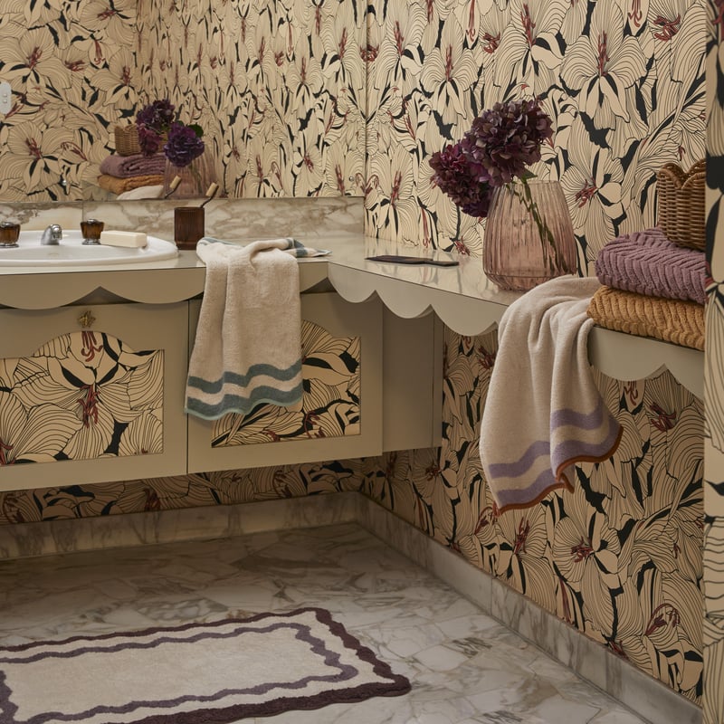 Harriet Lilac Scallop Towel Range