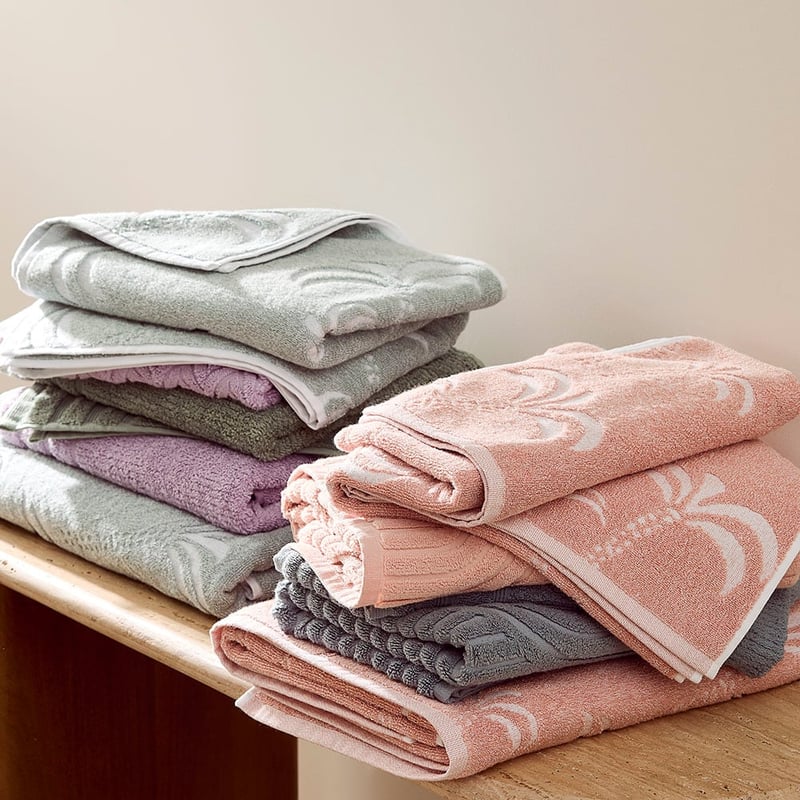 Juliet Palm Tree Seafoam Marle Towel Range