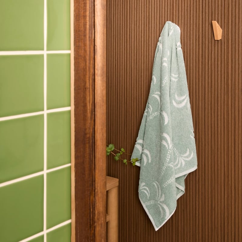 Juliet Palm Tree Seafoam Marle Towel Range