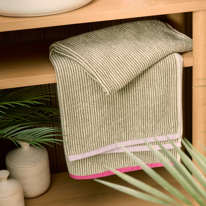 Ashton Mini Stripe Avocado & Beach Towel Range