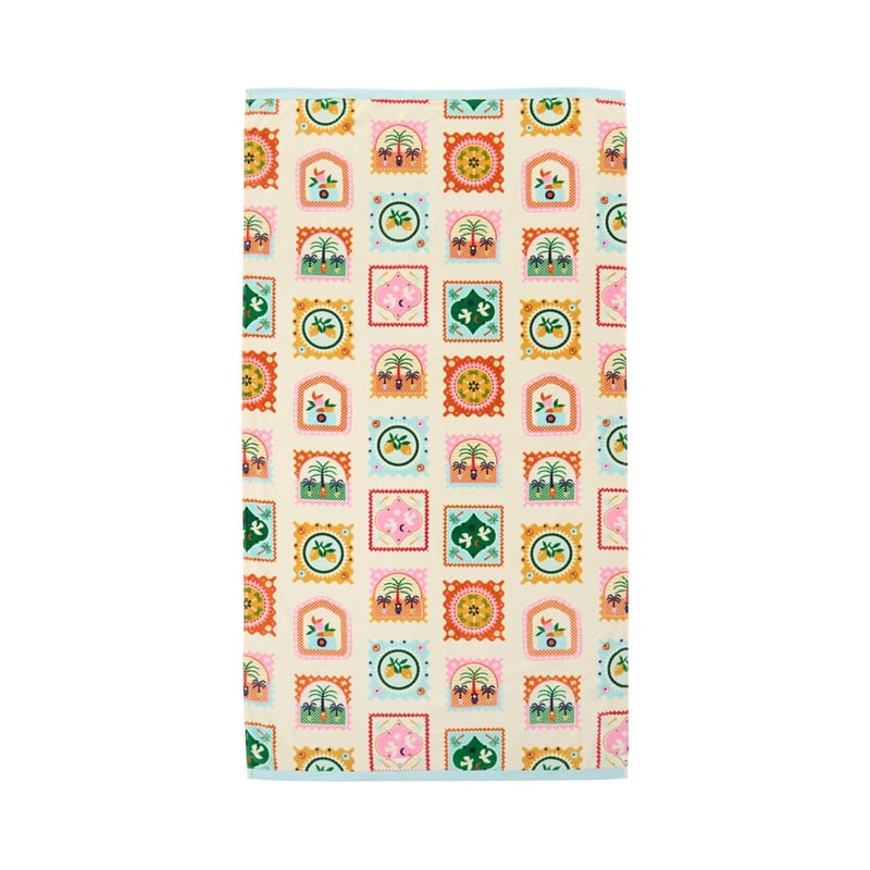 Luxe Velour Holiday Stamp Multi Beach Towel