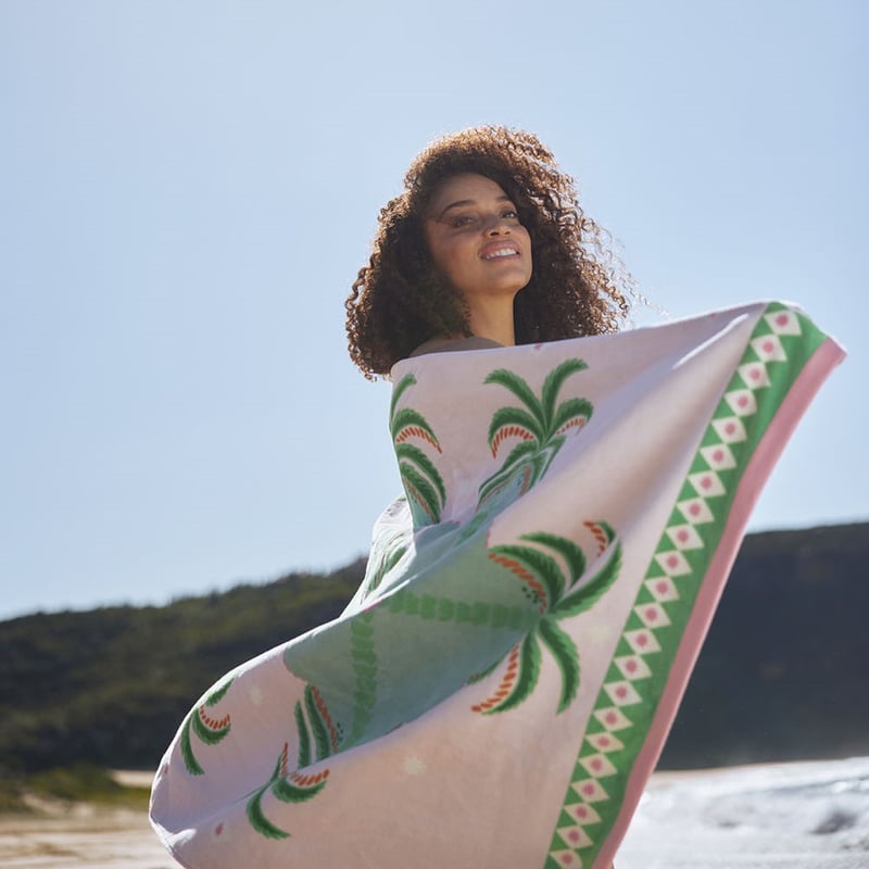 Luxe Velour Mirrored Palm Beach Towel