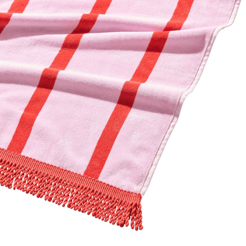Luxe Velour Orchid Stripe Beach Towel
