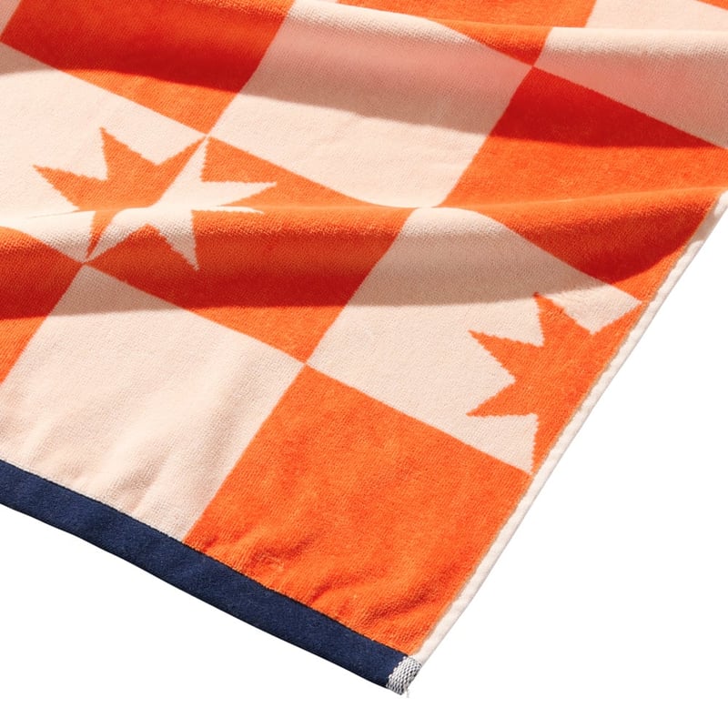 Luxe Velour Star Check Beach Towel