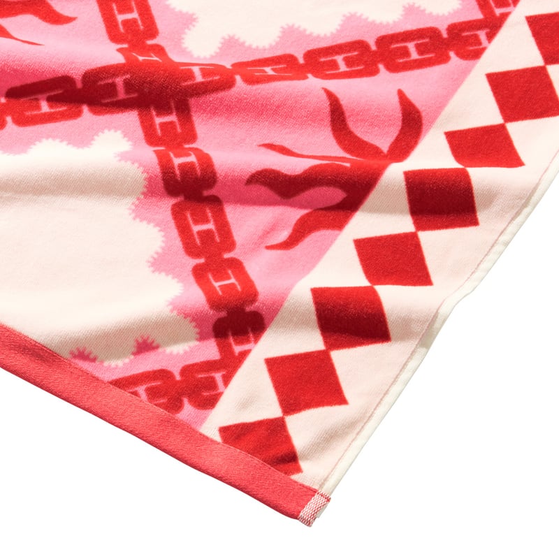Luxe Velour Sun Tile Pink Beach Towel