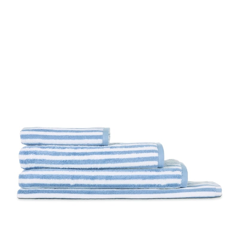Ruby Chambray Blue & White Stripe Towel Range