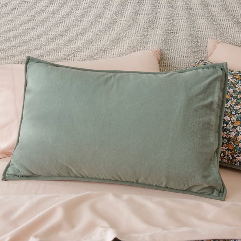 Flannelette Printed Libertine Floral Green Quilted Coverlet Separates