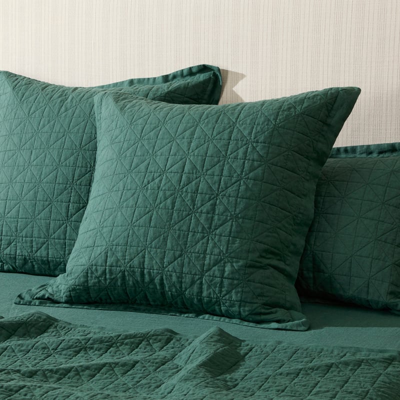 Vintage Washed Linen Balsam Quilted Coverlet Separates