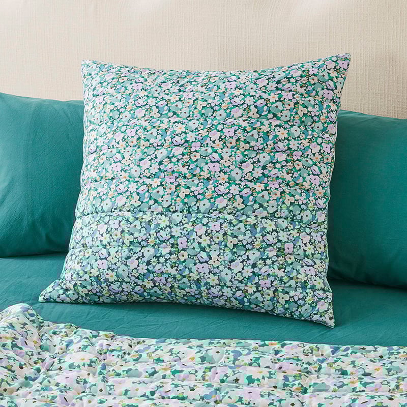 Holly Green Floral Quilted Coverlet Separates