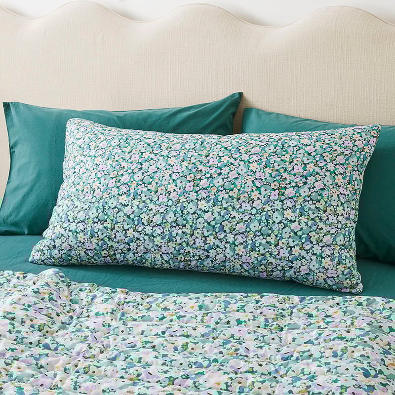 Holly Green Floral Quilted Coverlet Separates