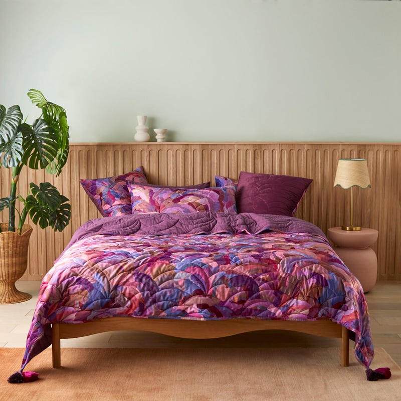 Erin Reinboth Raspberry Dreaming Velvet Quilted Pillowcases