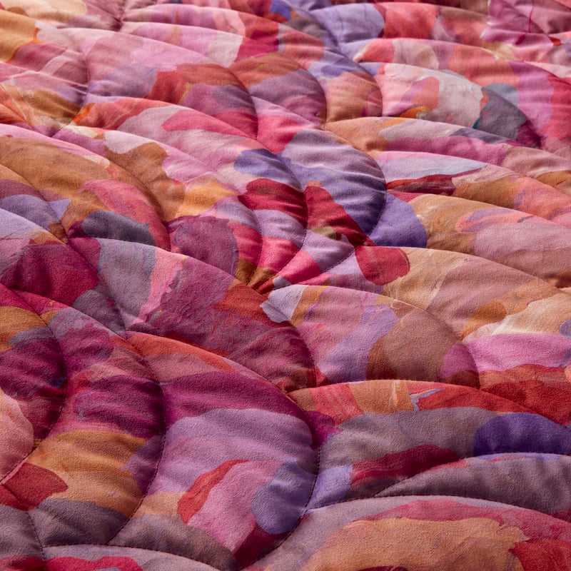 Erin Reinboth Raspberry Dreaming Velvet Quilted Coverlet Separates