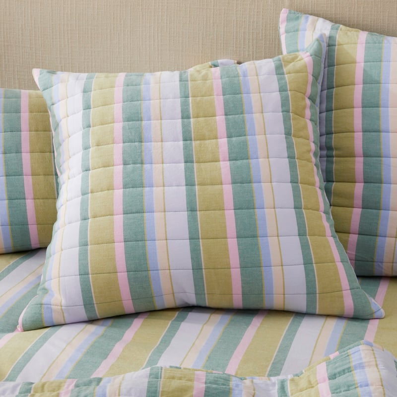 Sephora Stripe Garden Green Quilted Pillowcases