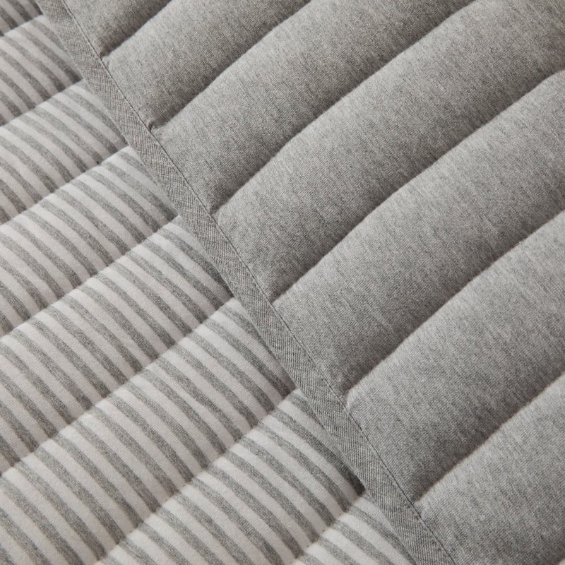 Ultra Soft Jersey Grey Marble & Grey Stripe Quilted Coverlet Separates