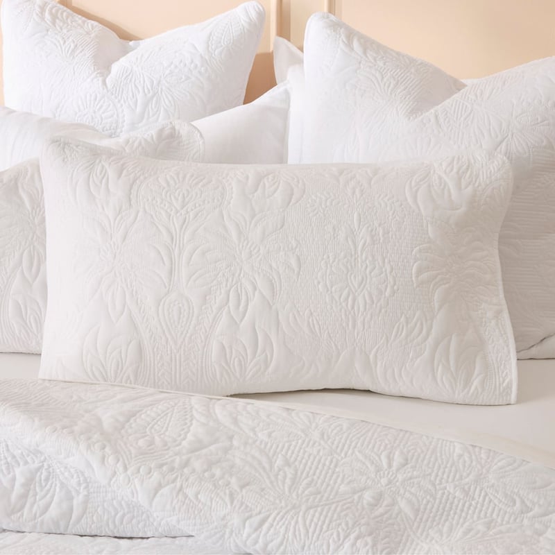 Belle White Quilted Coverlet Separates