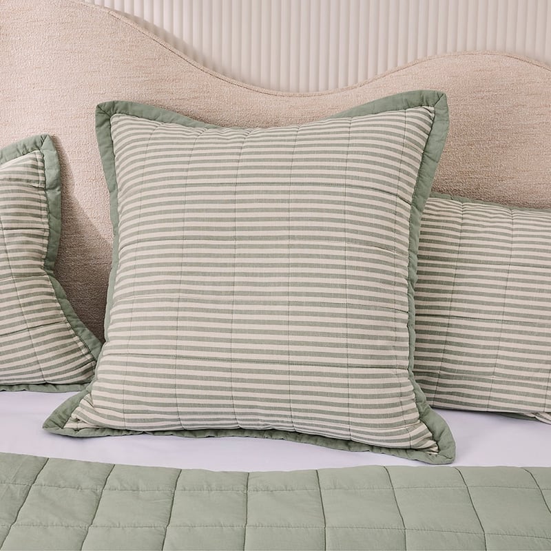 Bodhi Eucalyptus Stripe Quilted Coverlet Separates