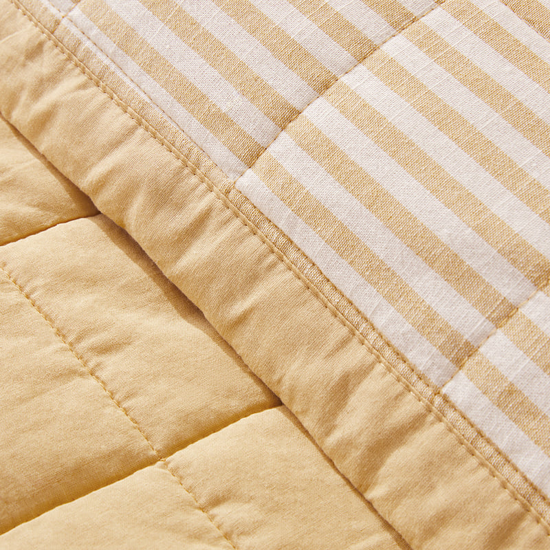 Bodhi Mustard Stripe Quilted Coverlet Separates