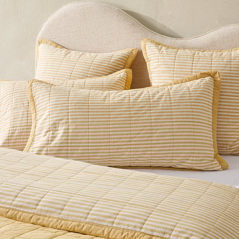 Bodhi Mustard Stripe Quilted Coverlet Separates
