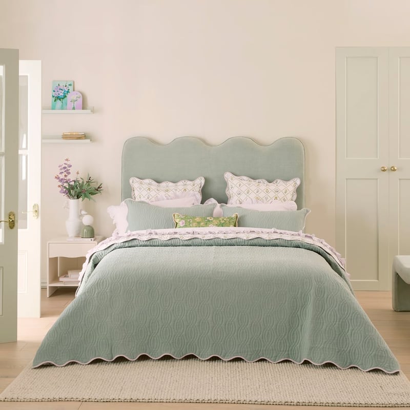 Josephine Floral Green Quilted Pillowcases