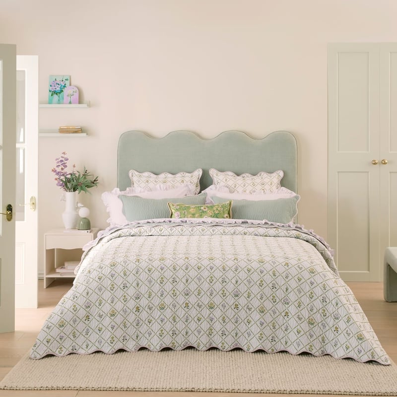 Josephine Floral Green Quilted Pillowcases