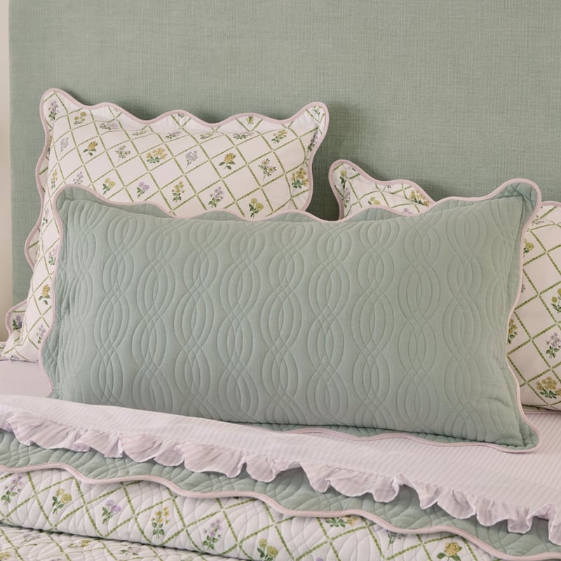 Josephine Floral Green Quilted Pillowcases