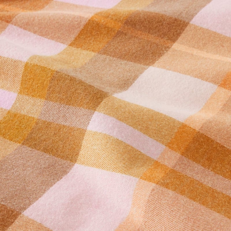 Flannelette Printed Melrose Check Spice Quilt Cover Set