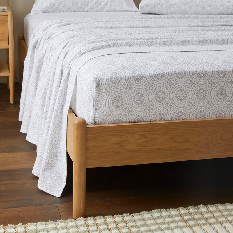 Flannelette Printed Silver Tile Sheet Set