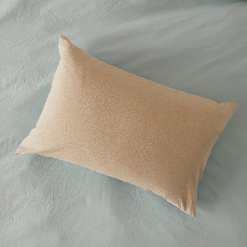 Olsen Linen Cotton Natural & Aquamarine Quilt Cover Set