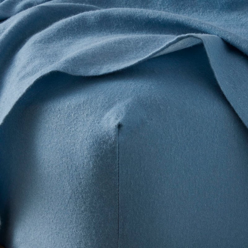 Flannelette Plain Blue Sheet Set