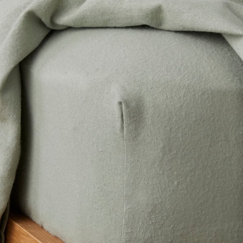 Flannelette Plain Green Sheet Set