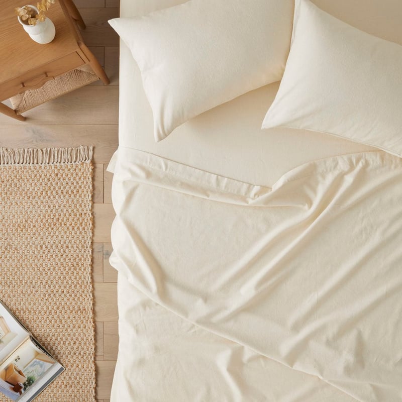 Flannelette Plain Natural Sheet Set