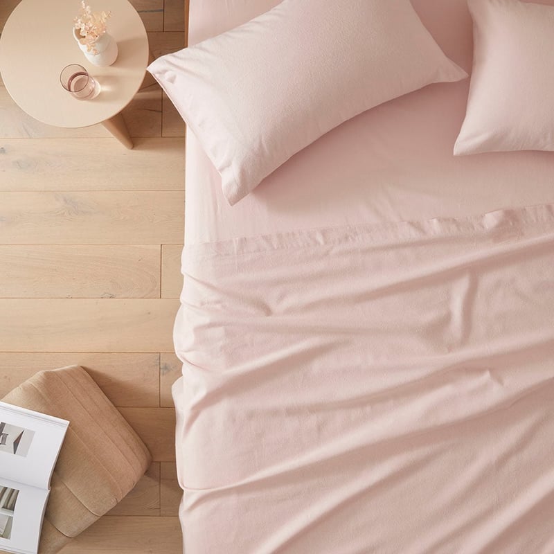 Flannelette Plain Pink Sheet Set