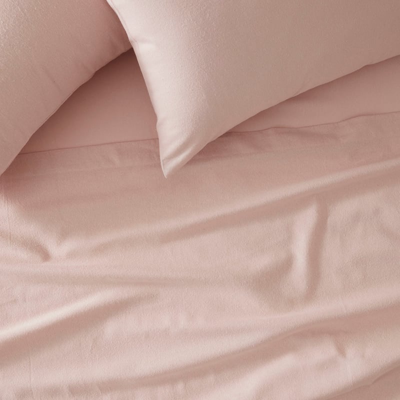 Flannelette Plain Pink Sheet Set