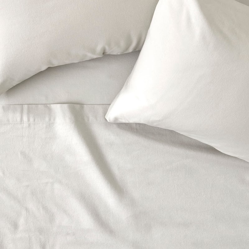 Flannelette Plain Silver Sheet Set