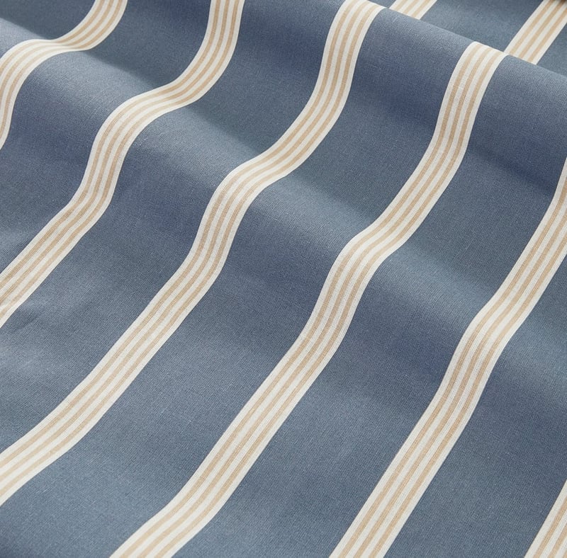 Denim Stripe Printed Percale Sheet Set