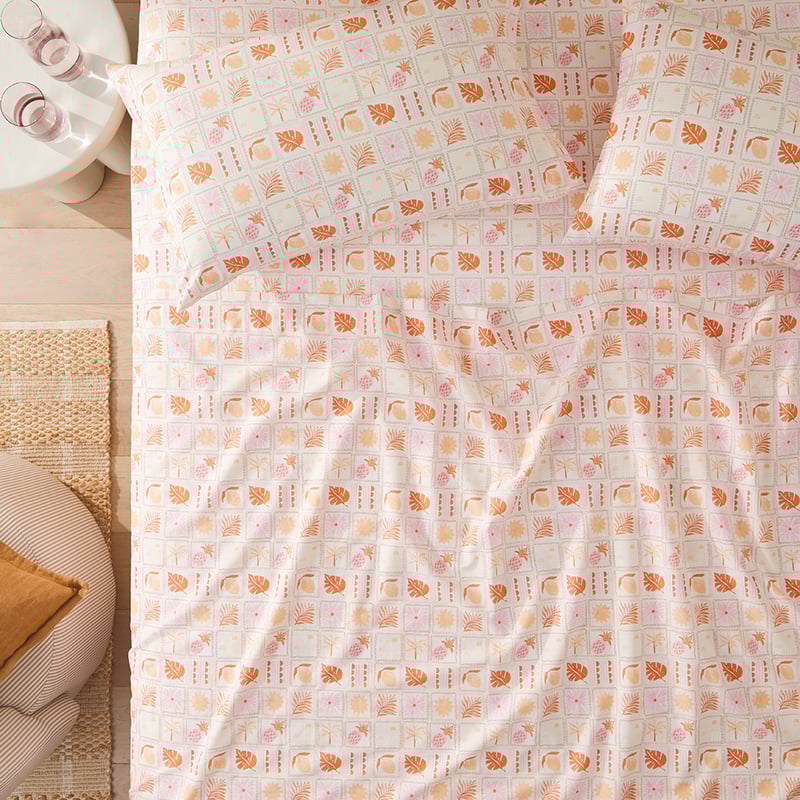 Havana Stamp Printed Percale Sheet Set